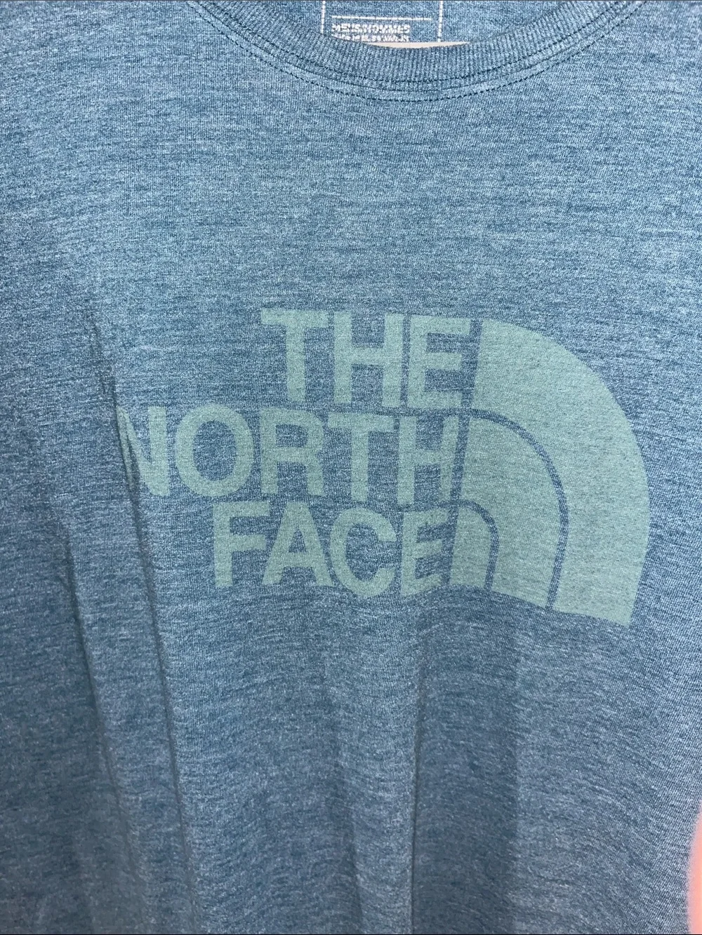 The North Face half dome Print Logo T-Shirt cotton blend blue green Size M